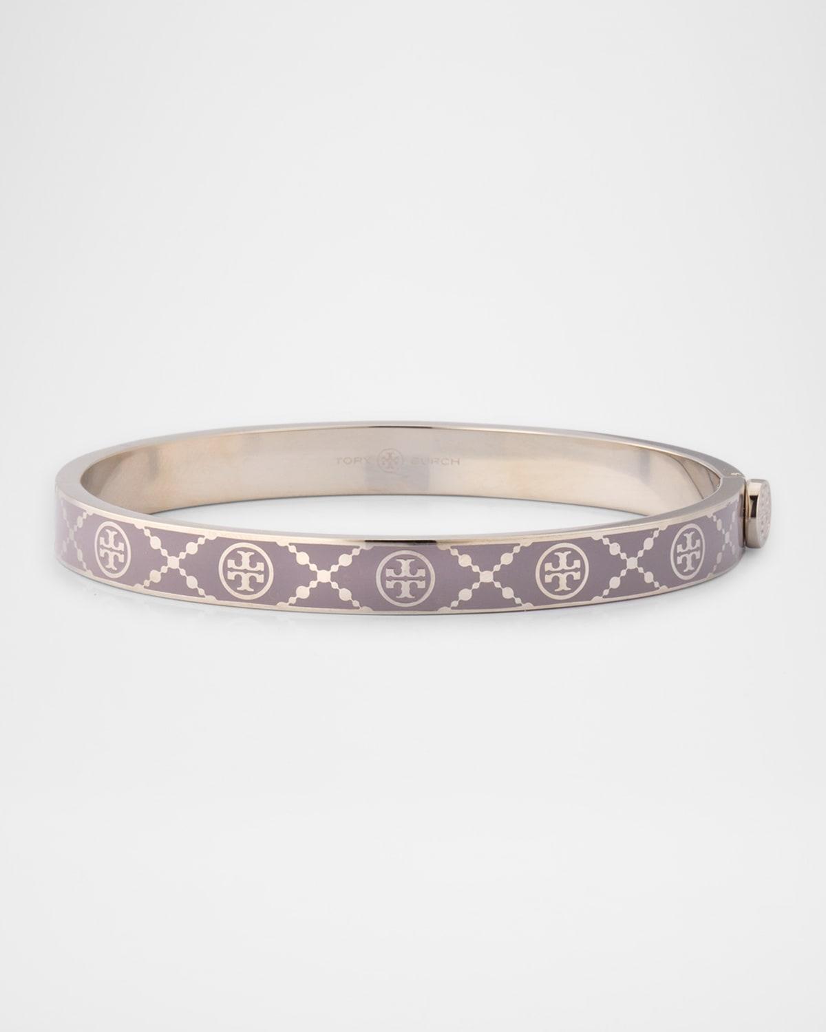 Womens T Monogram Goldtone & Enamel Hinged Bangle Product Image