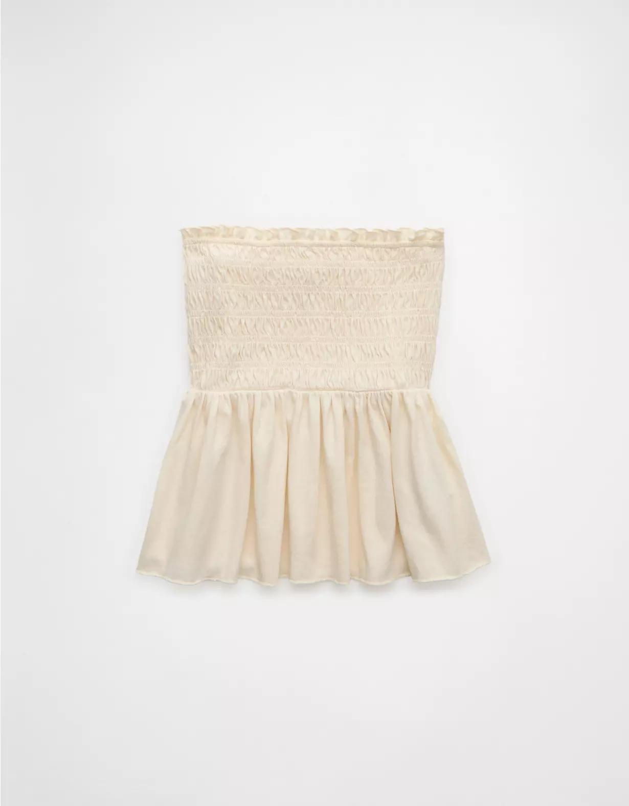 AE Sunchaser Knit Ruffle Smocked Tube Top Product Image