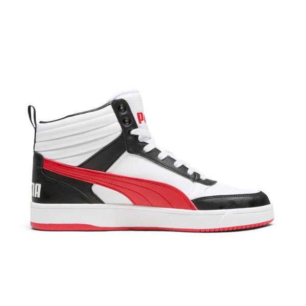 PUMA Dribble Mid Men's Sneakers in White/For All Time Red/Black Product Image