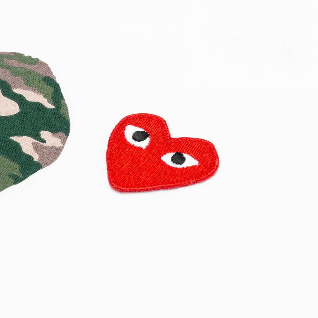 Red Emblem Long Heart T-Shirt - White Male Product Image