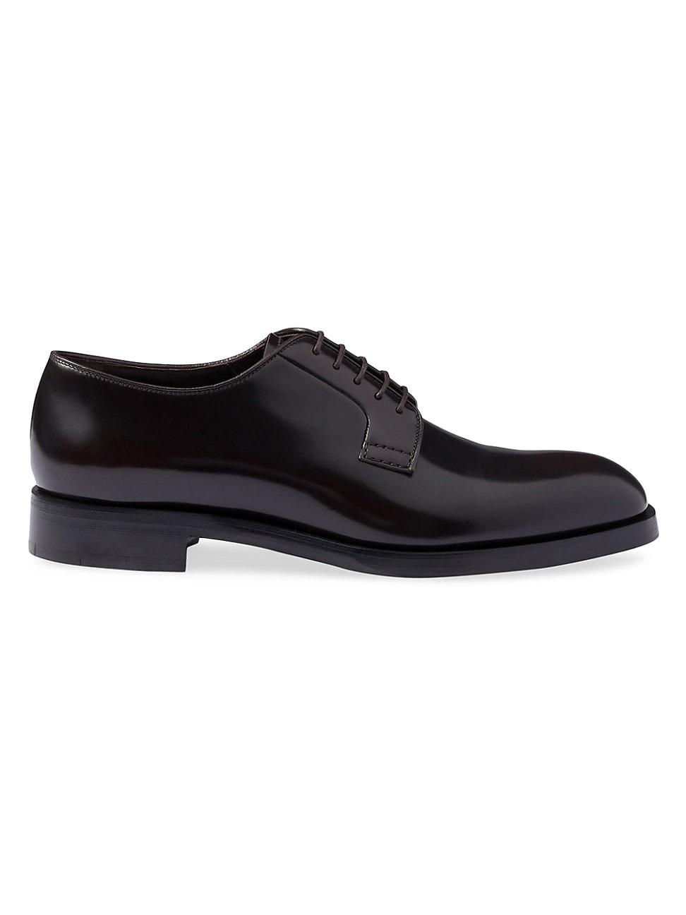 Prada Mens Brushed Leather Lace-Up Shoes Product Image