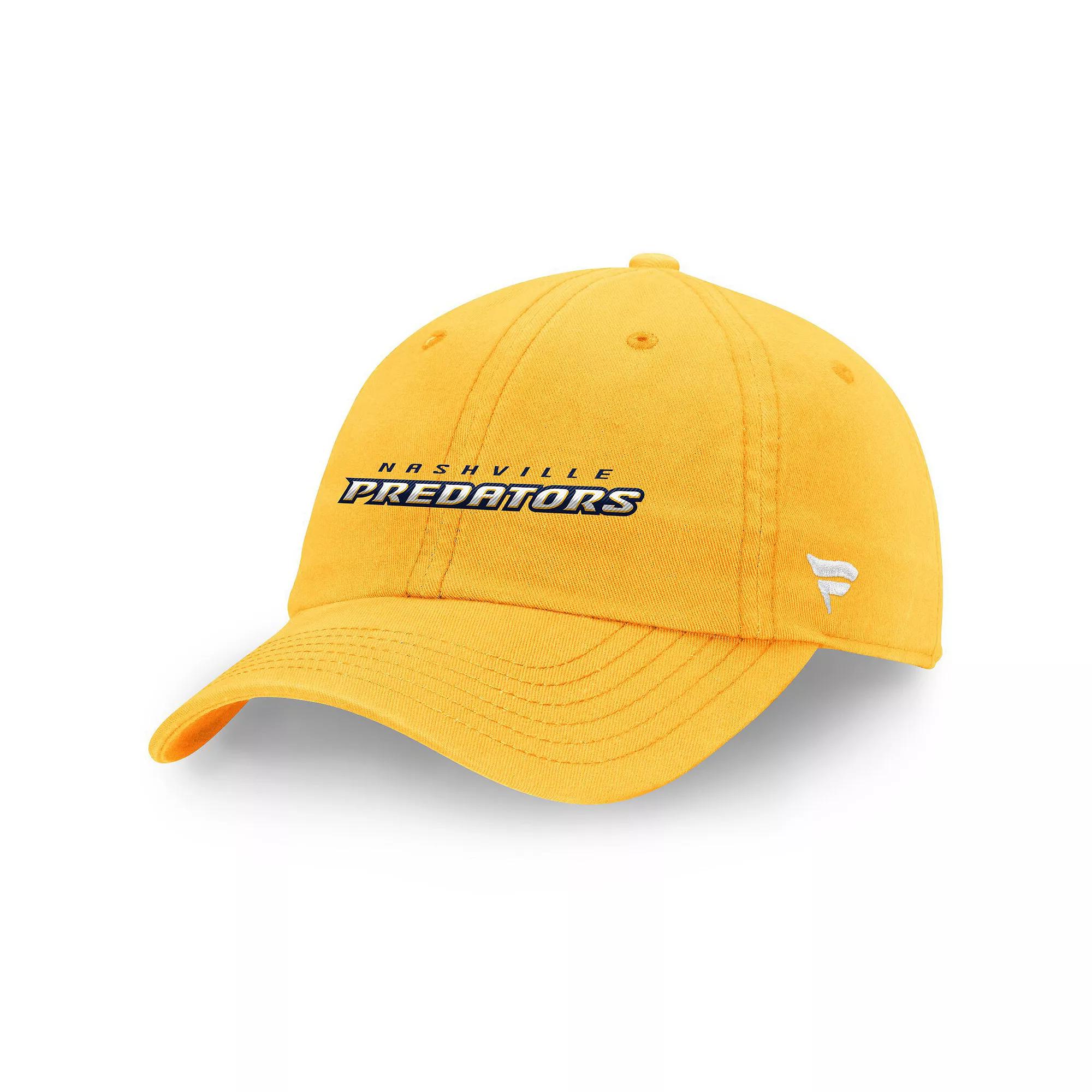 Men's Fanatics Gold Nashville Predators Wordmark Core Fundamental Adjustable Hat, Pdt Gold Product Image