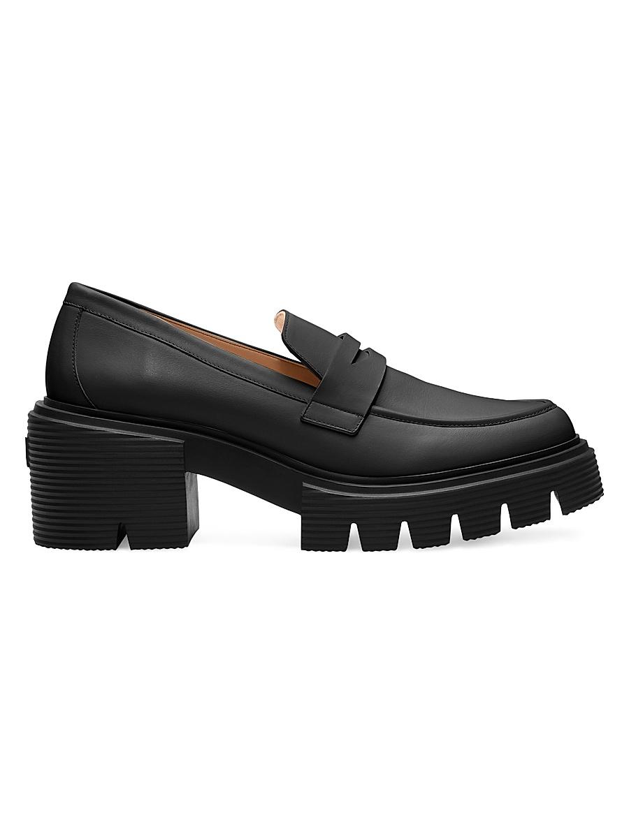 Womens Soho Leather Lug-Sole Penny Loafers Product Image