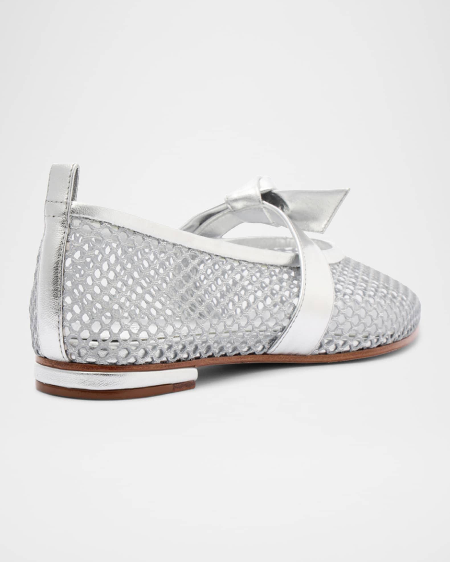Clarita Metallic Bow Fishnet Ballerina Flats Product Image