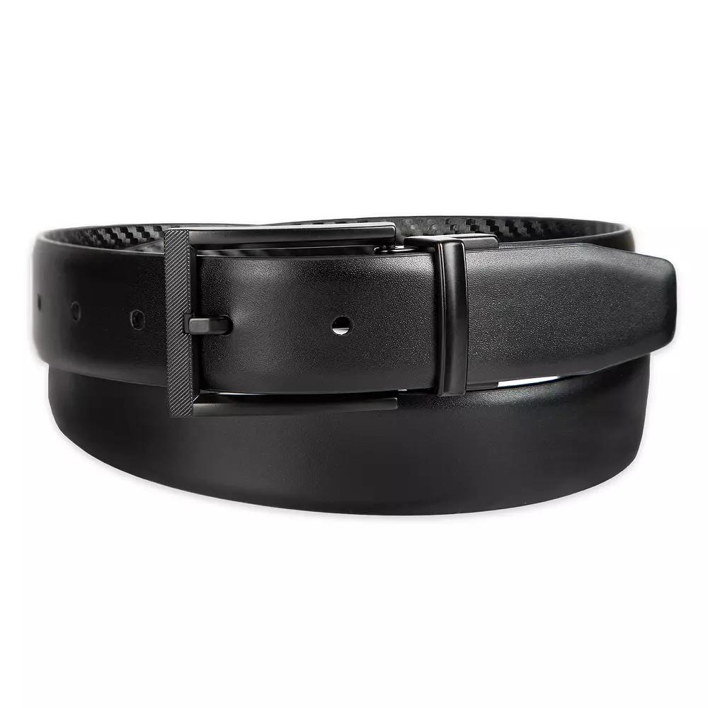 Men's Sonoma Goods For Life® Reversible Faux Carbon Fiber Feather Edge Belt, Size: Small, Black Product Image