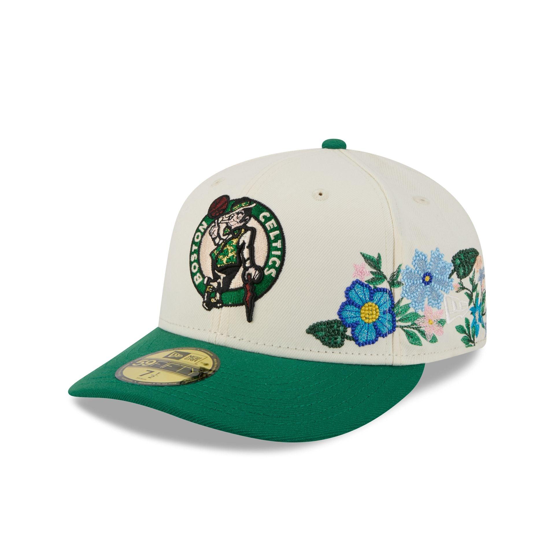 Boston Celtics Tonal Florals White 59FIFTY Fitted Hat Male Product Image
