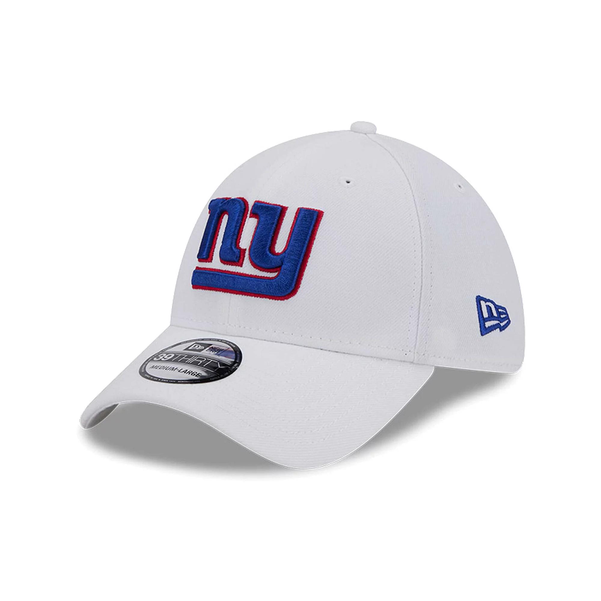 Men's New Era White New York Giants Main 39THIRTY Flex Hat, Size: Small/Medium Product Image