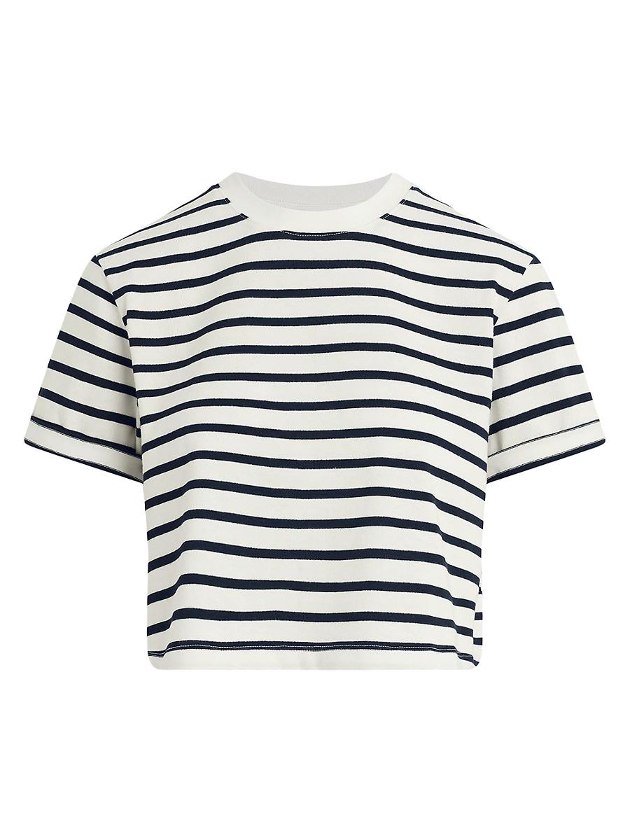 Womens The Boxy Striped Cotton Crewneck T-Shirt Product Image