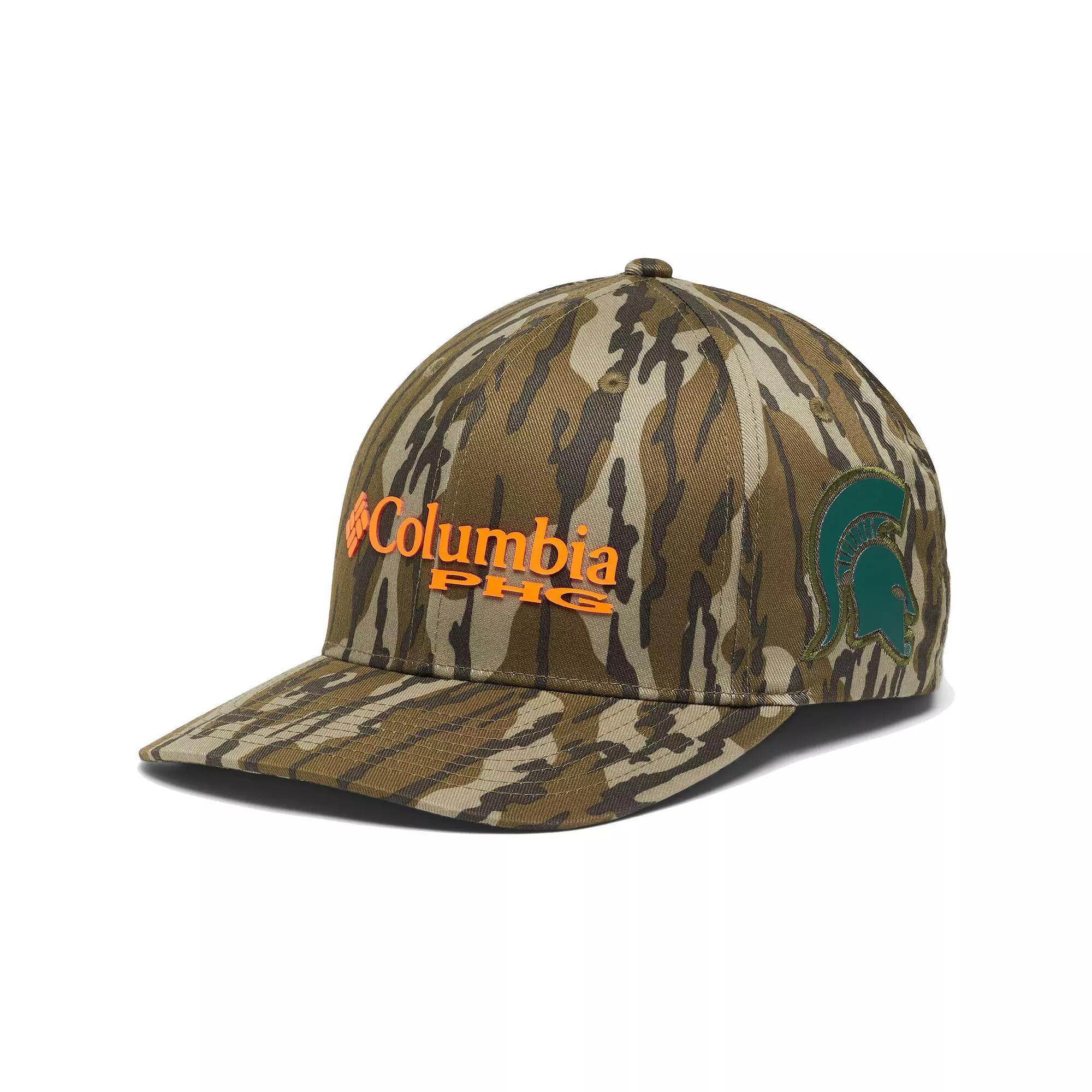 Men's Columbia Mossy Oak Camo Michigan State Spartans Bottomland Flex Hat,  Product Image