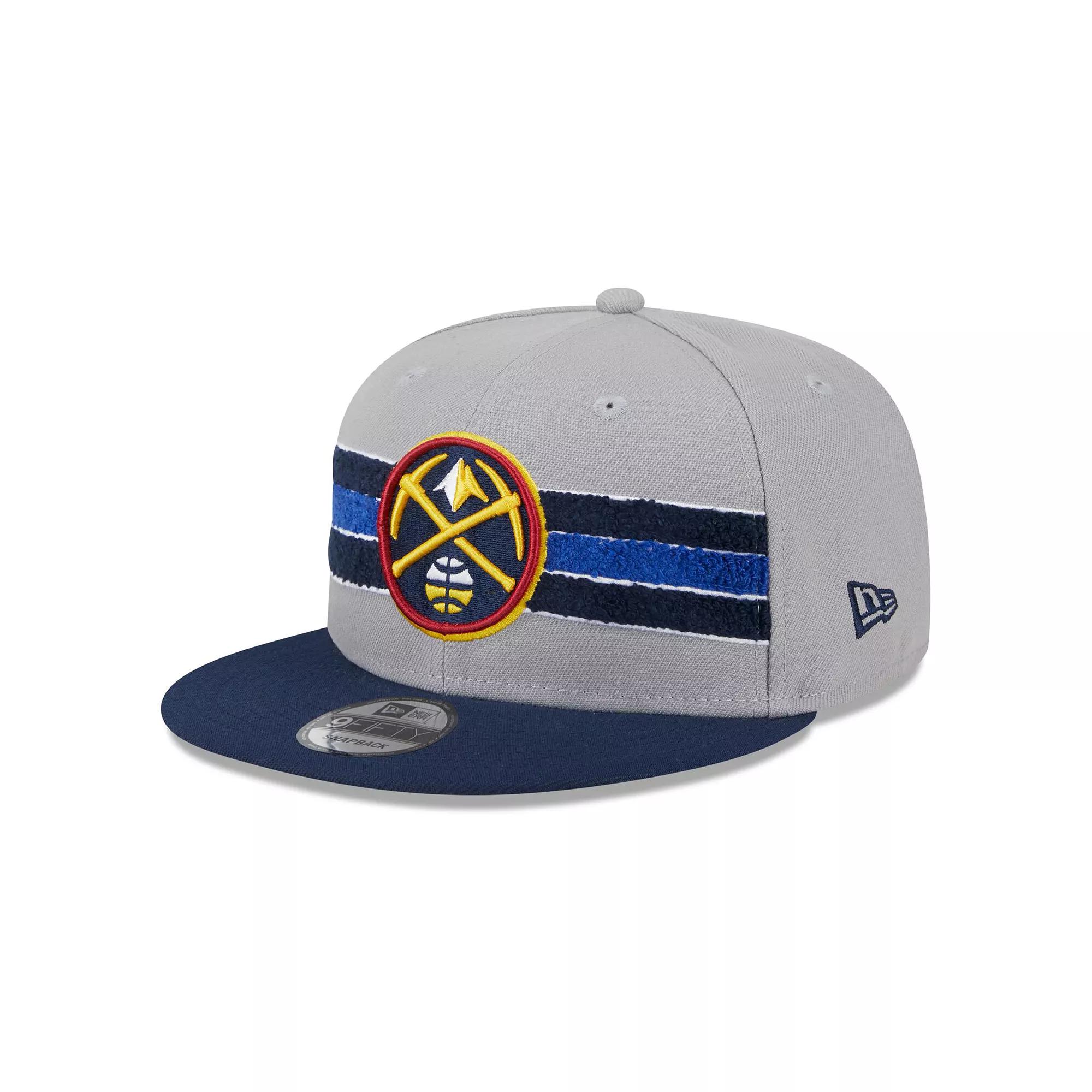 Men's New Era Gray Denver Nuggets Chenille Band 9FIFTY Snapback Hat, Nug Grey Product Image