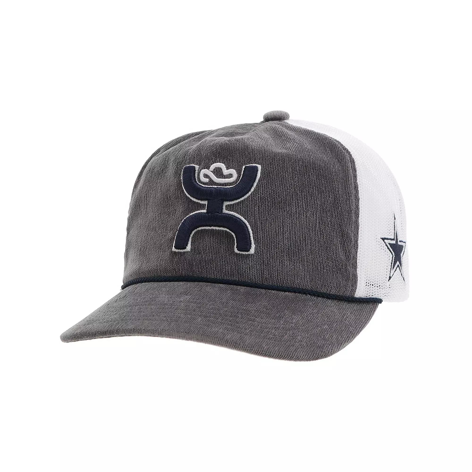 Men's HOOey Gray Dallas Cowboys H Cord Trucker Adjustable Hat, Grey Product Image