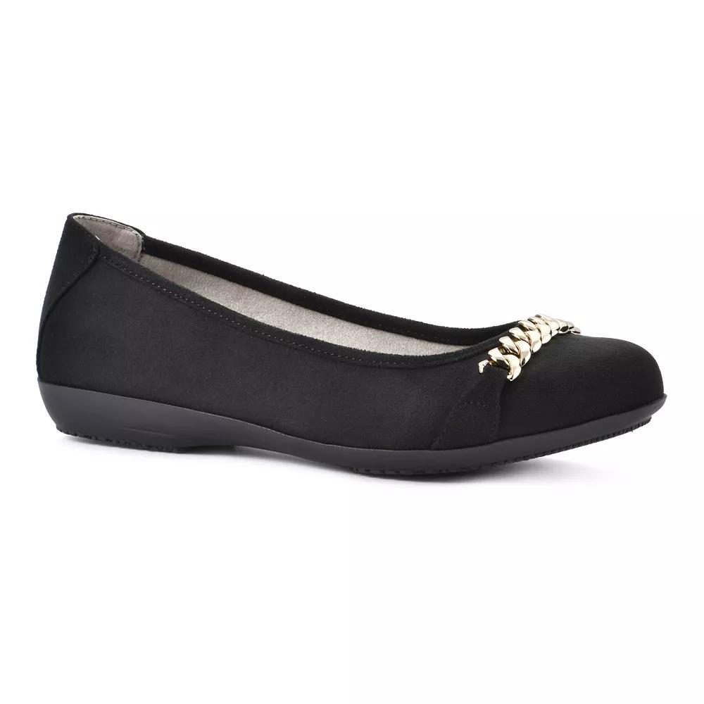 Cliffs by White Mountain Charmed Women's Ballet Flats, Size: 6.5, Black Suedette Product Image