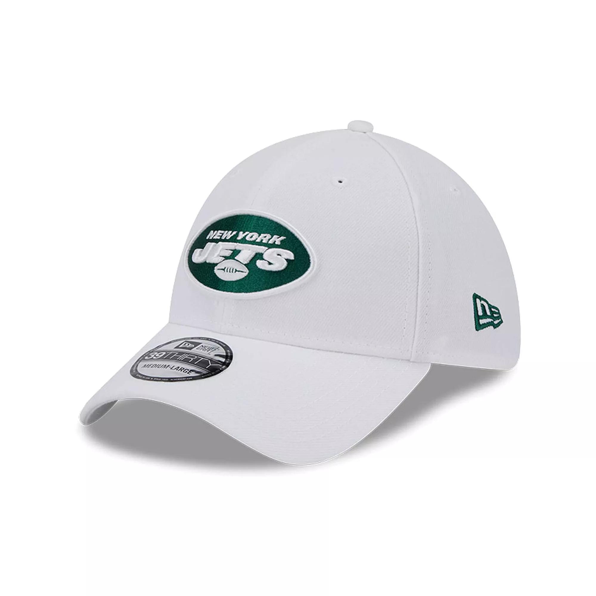 Men's New Era White New York Jets Main 39THIRTY Flex Hat,  Product Image