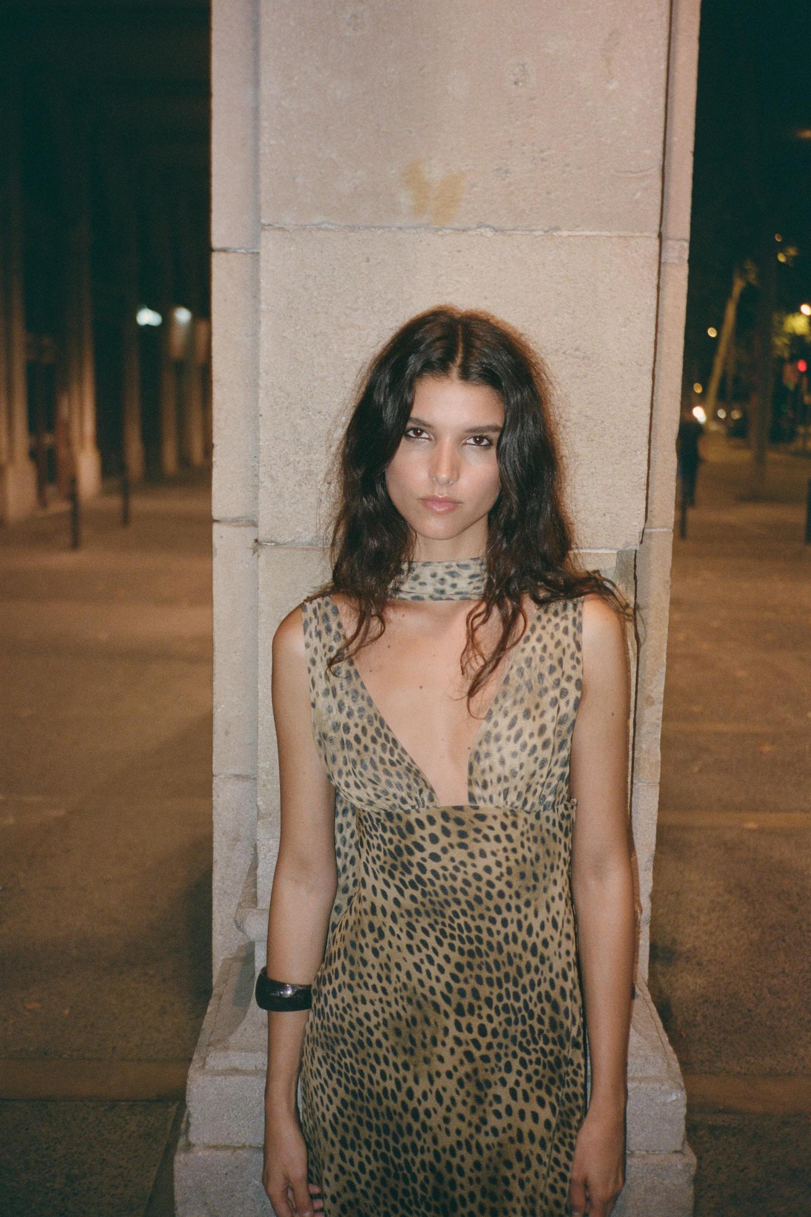 ANIMAL PRINT FOULARD DRESS Product Image