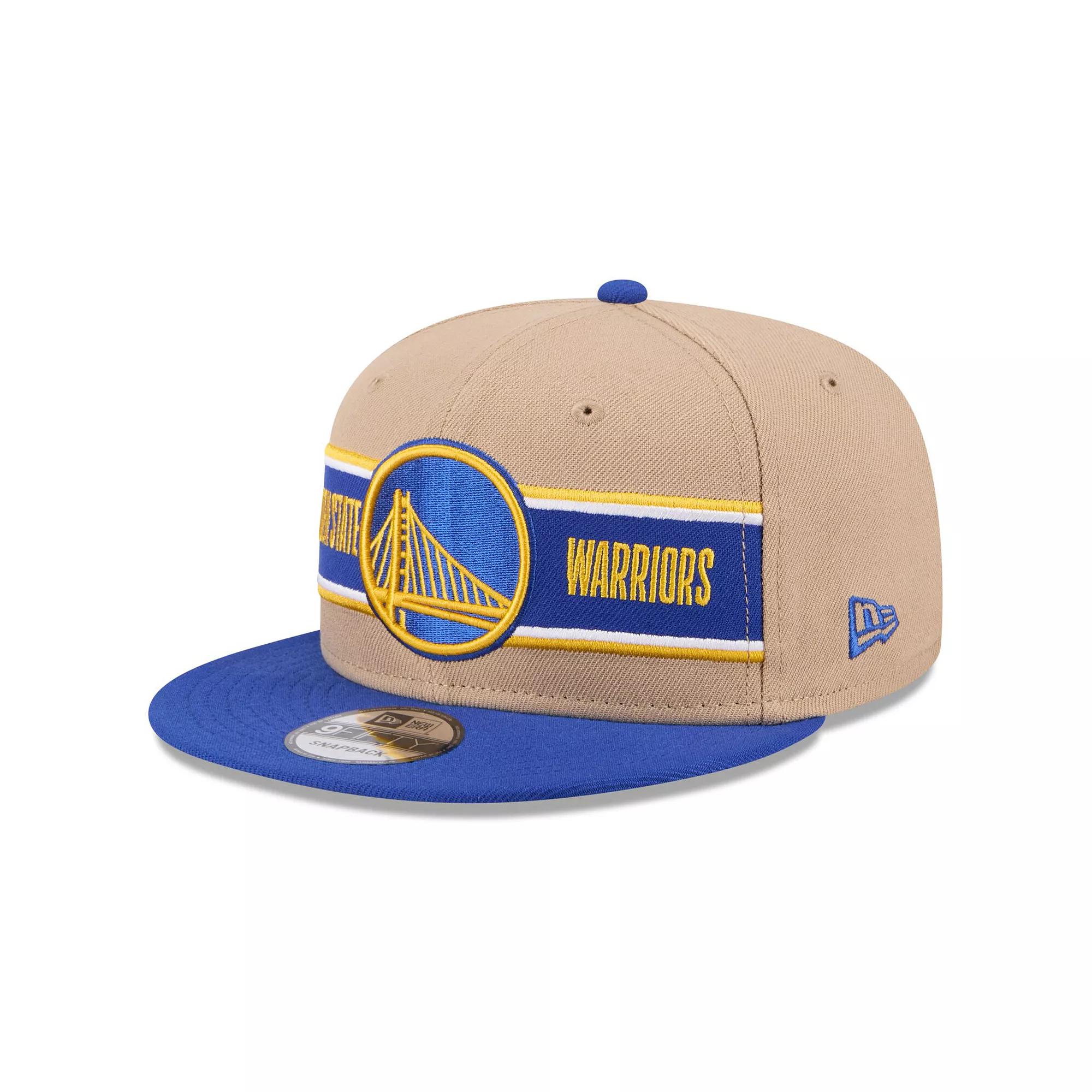 Men's New Era Tan/Royal Golden State Warriors 2024 NBA Draft 9FIFTY Snapback Hat, Team Product Image