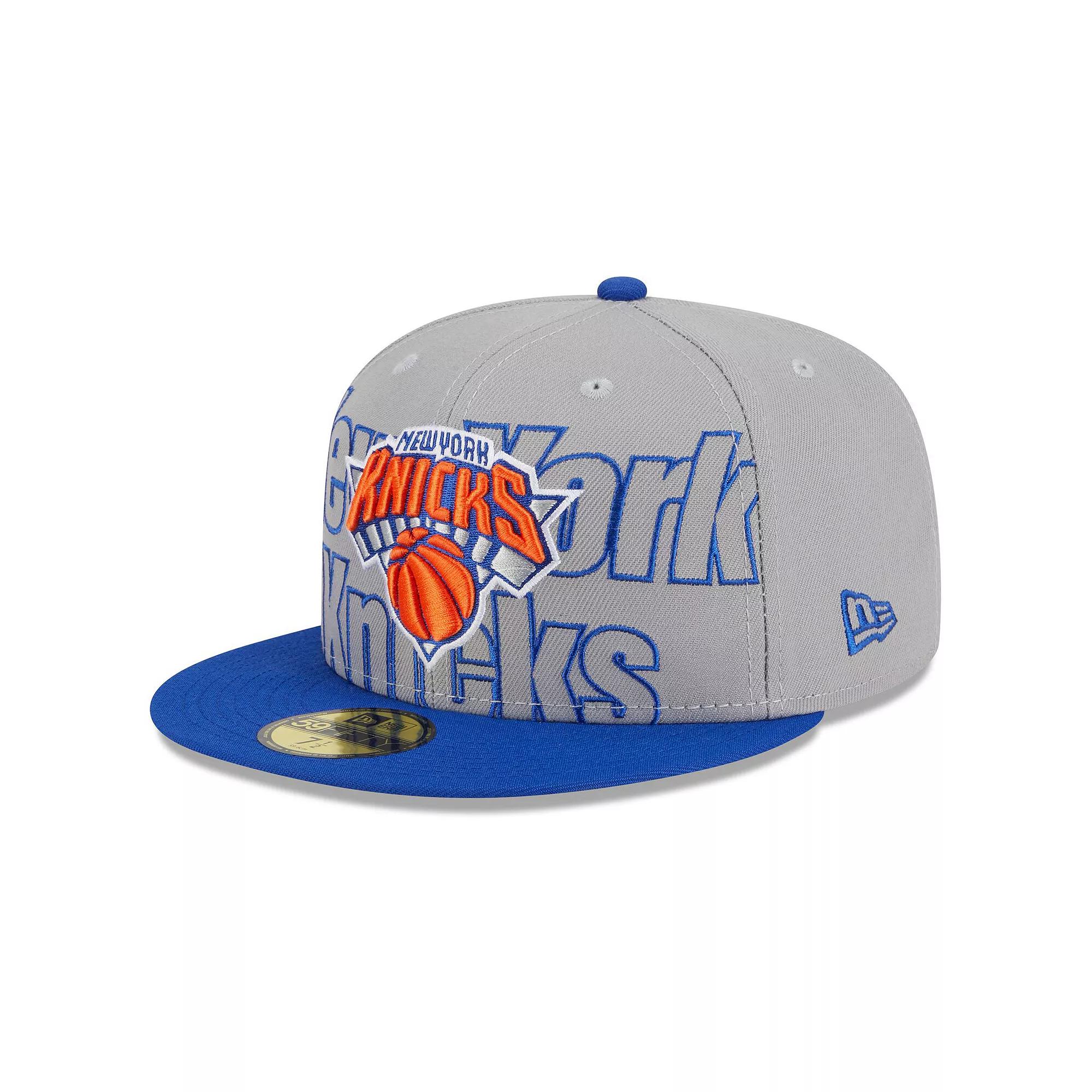 Men's New Era  Gray/Blue New York Knicks 2023 NBA Draft Two-Tone 59FIFTY Fitted Hat, Size: 7, Grey Product Image