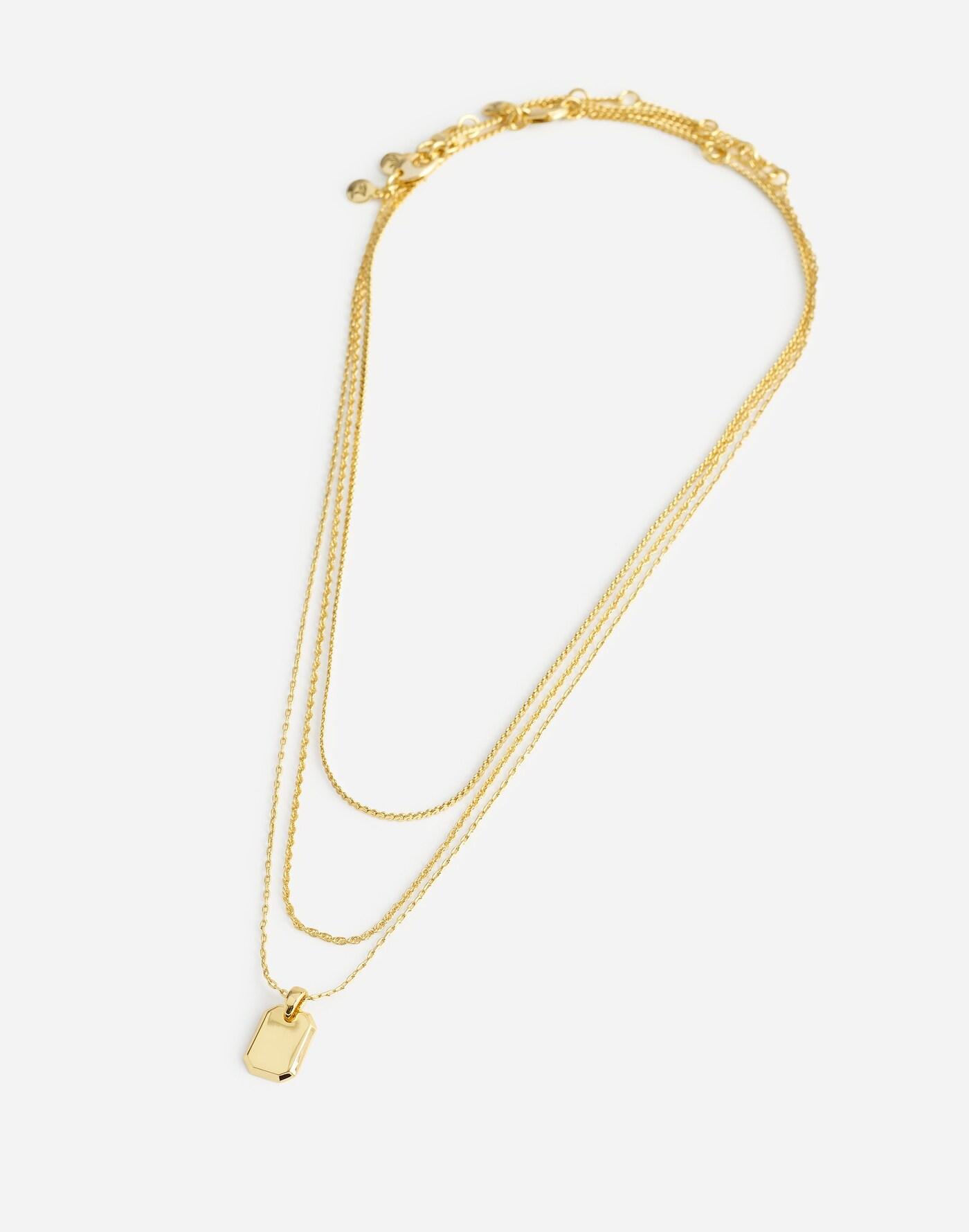 Three-Pack Rectangle Pendant Necklace Set Product Image