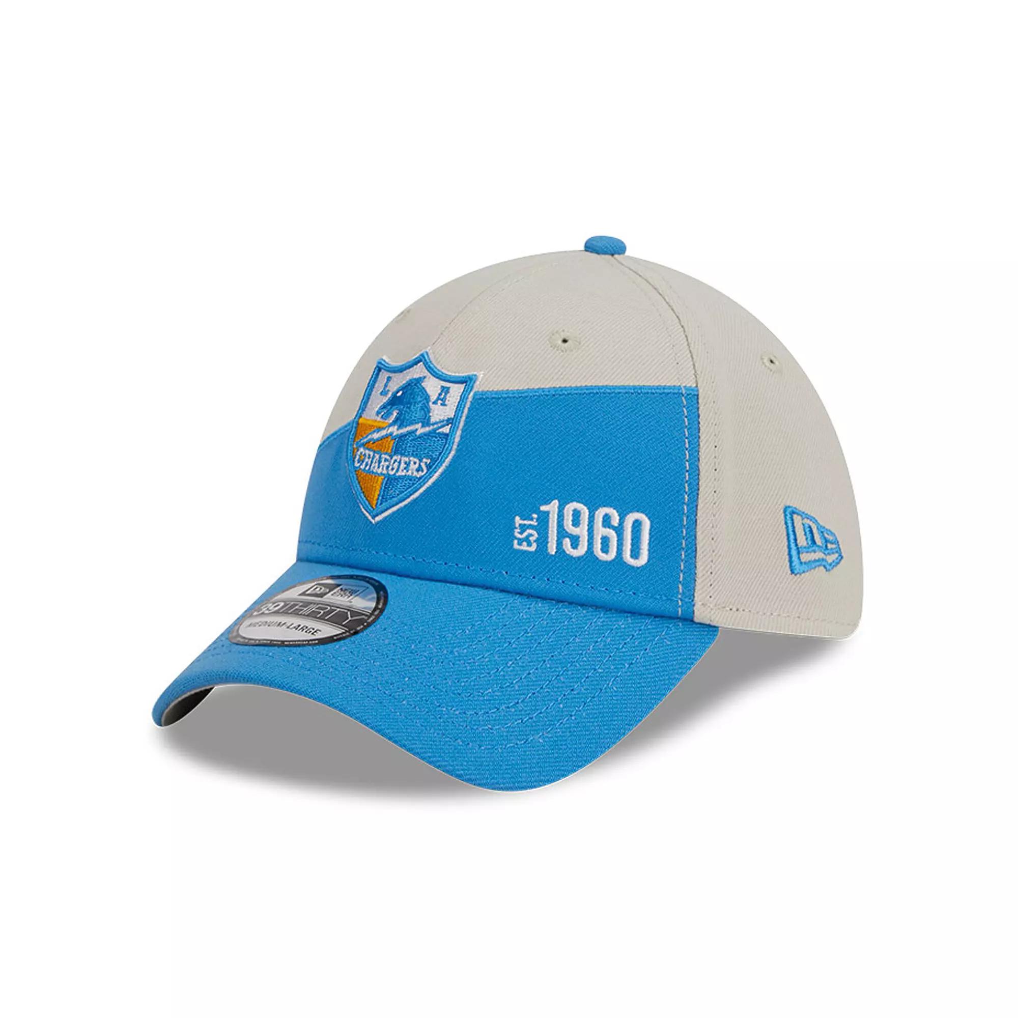 Men's New Era Cream/Powder Blue Los Angeles Chargers 2023 Sideline Historic 39THIRTY Flex Hat, Size: Large/XL, Beige Product Image