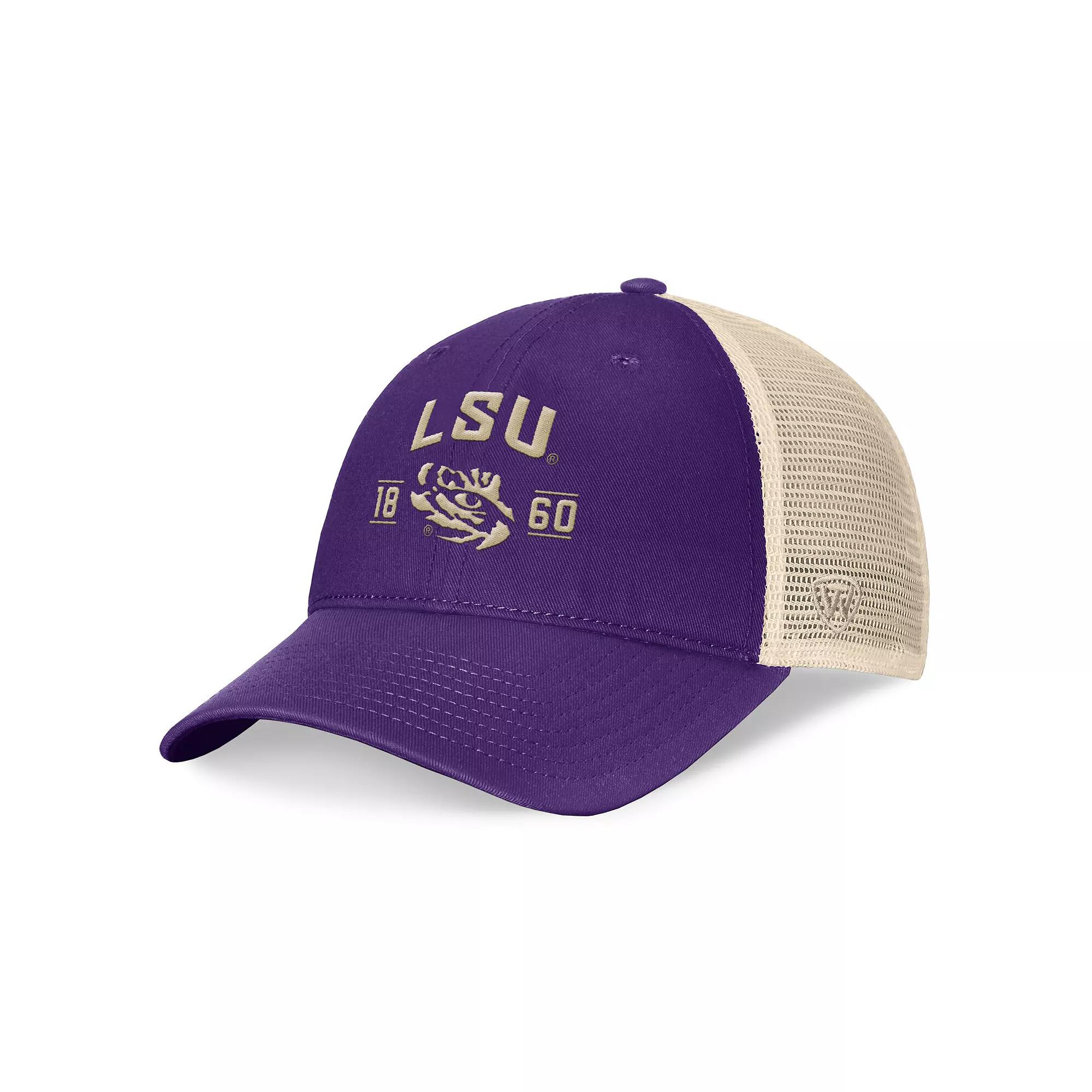 Men's Top of the World Purple LSU Tigers Heritage Waylon Trucker Adjustable Hat Product Image