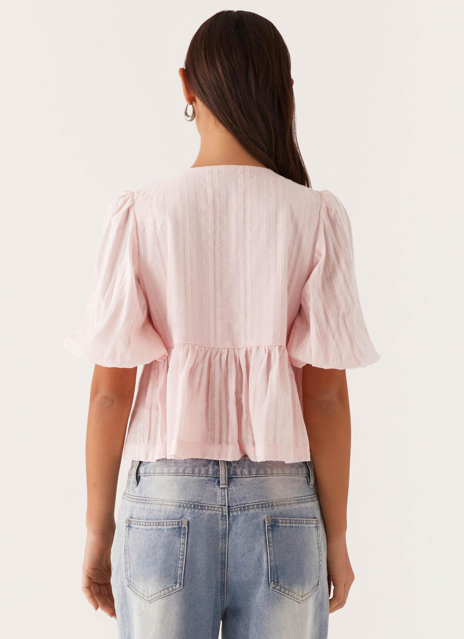 Western Wind Tie Top - Pink Product Image