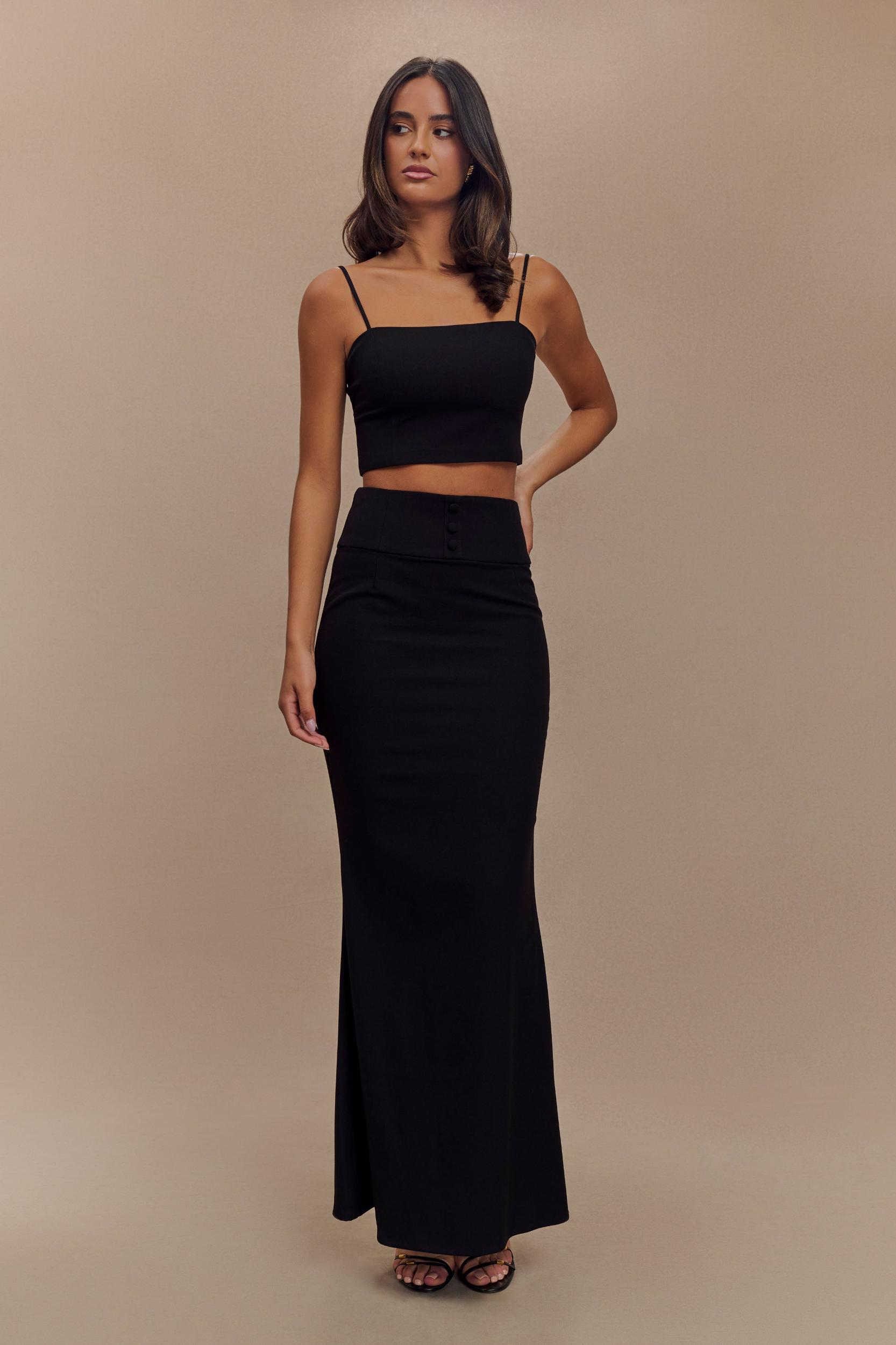 Grace Suiting Crop Top - Black Product Image