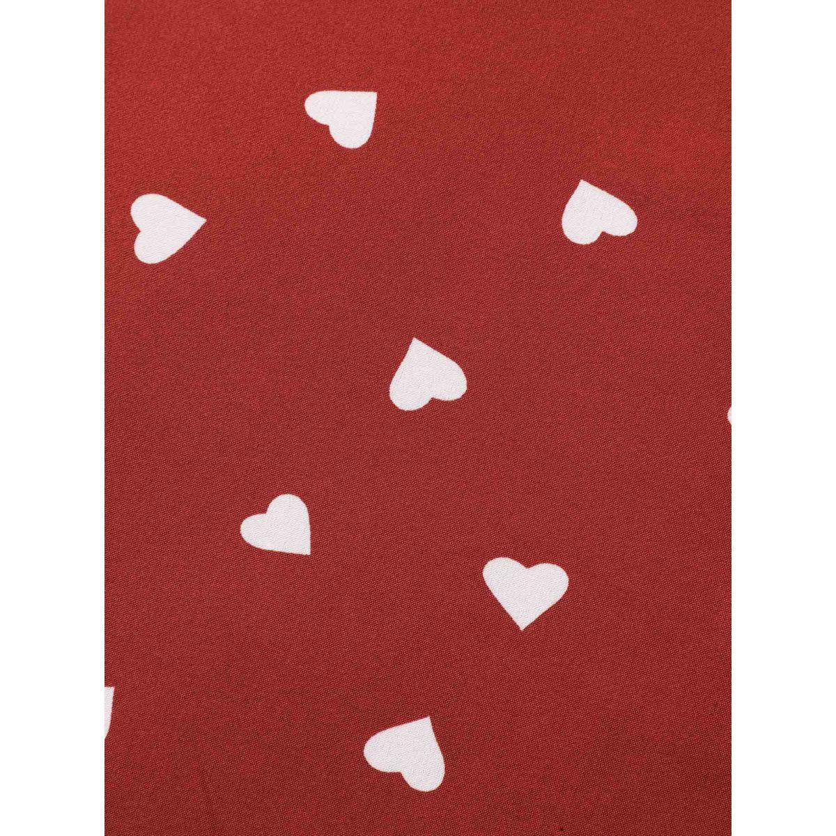 Plus Size Scarlet Ruffled Overlap Sleeve Heart Pattern Blouse Women Retro Short sleeve Round Neck Elegant Blouses BloomChic 26/4X Product Image