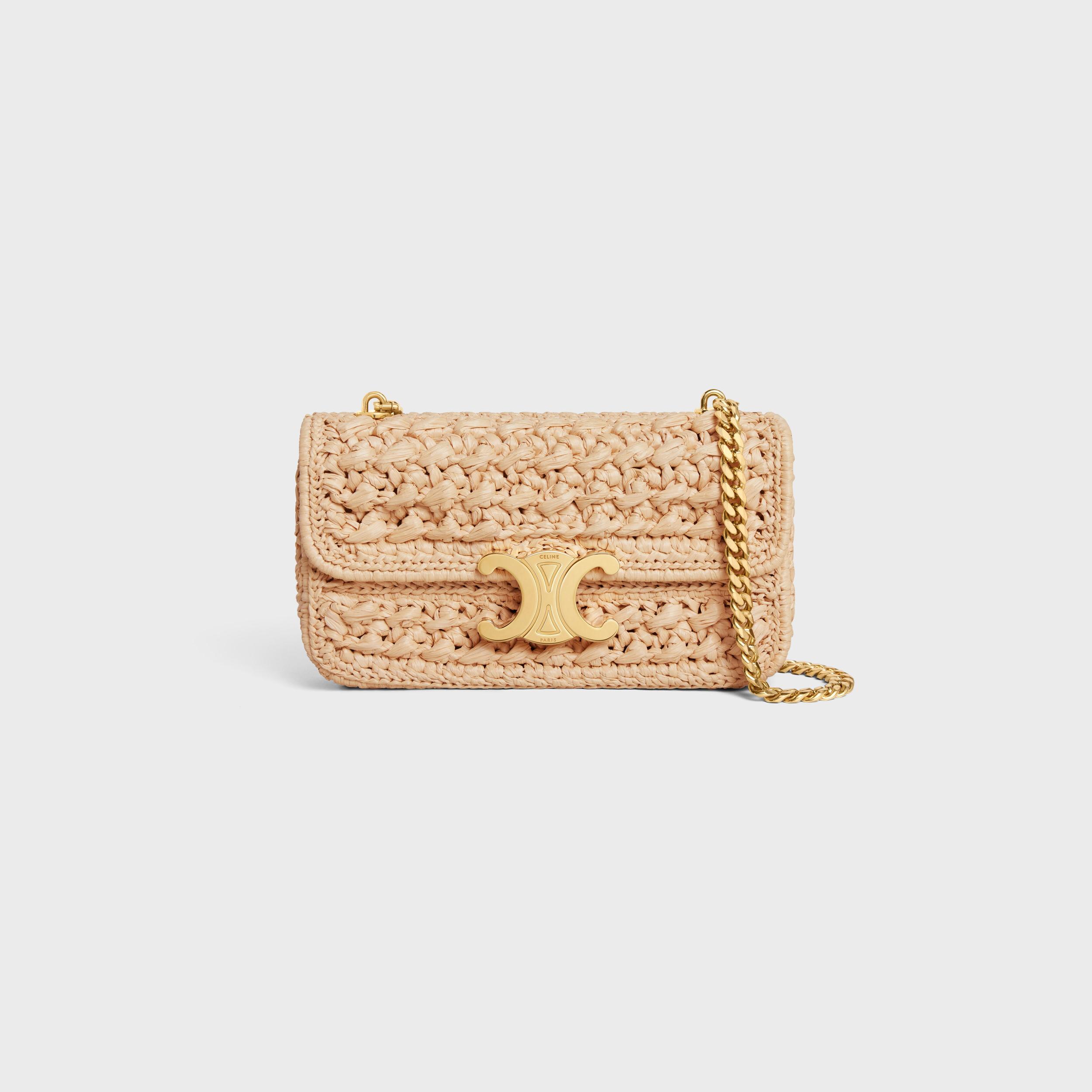 CHAIN SHOULDER BAG CLAUDE IN RAFFIA EFFECT TEXTILE Product Image