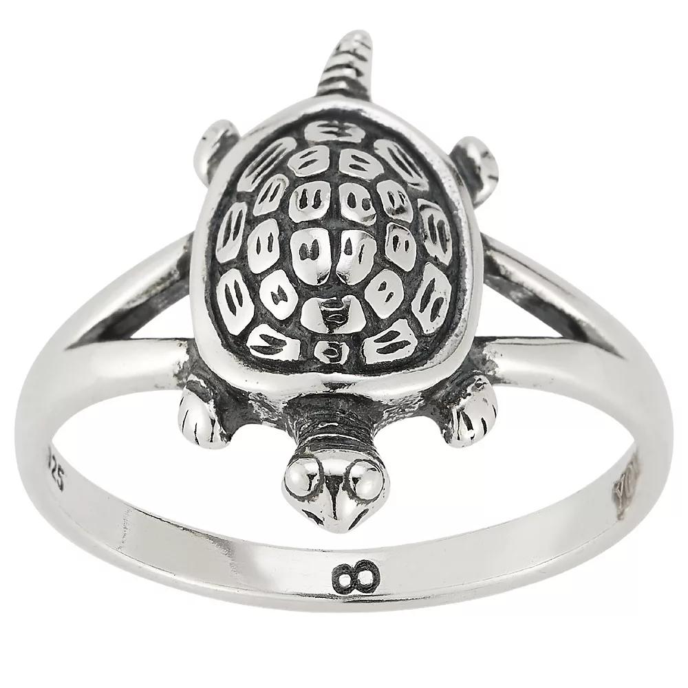 Sunkissed Sterling Sterling Silver Oxidized Turtle Ring, Women's, Size: 6, Silver Tone Product Image