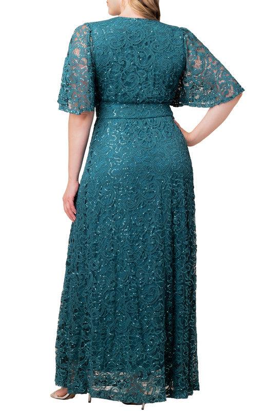 Luminous Sequin Lace Long Gown - Plus Product Image