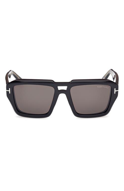 TOM FORD Redford 56mm Navigator Sunglasses In Black Product Image