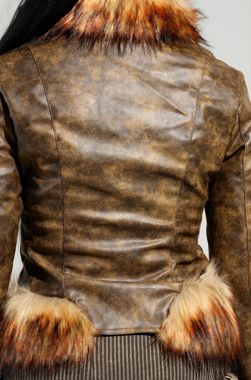 DOWN BAD FUR TRIM MOTO Product Image