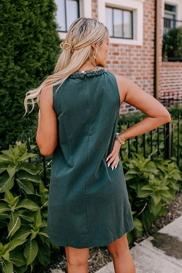 Apple Cider Sippin Mini Dress in Hunter Green Product Image