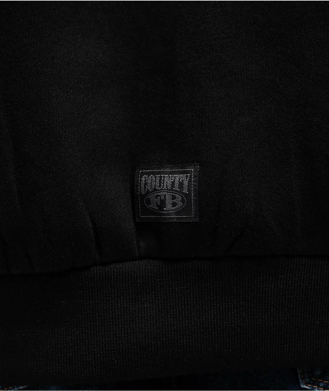 FB County Bold Embroidery Black Hoodie Product Image
