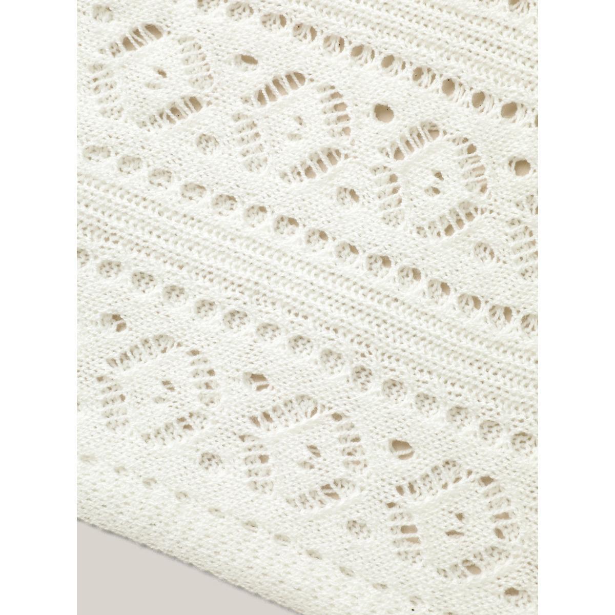 Plus Size Textured Cut-Out Balloon Sleeve Swim Cover-Up Women's Swimwear Ivory Beach Loose Texture Curve Swim Cover Ups BloomChic 22-24/3X Product Image