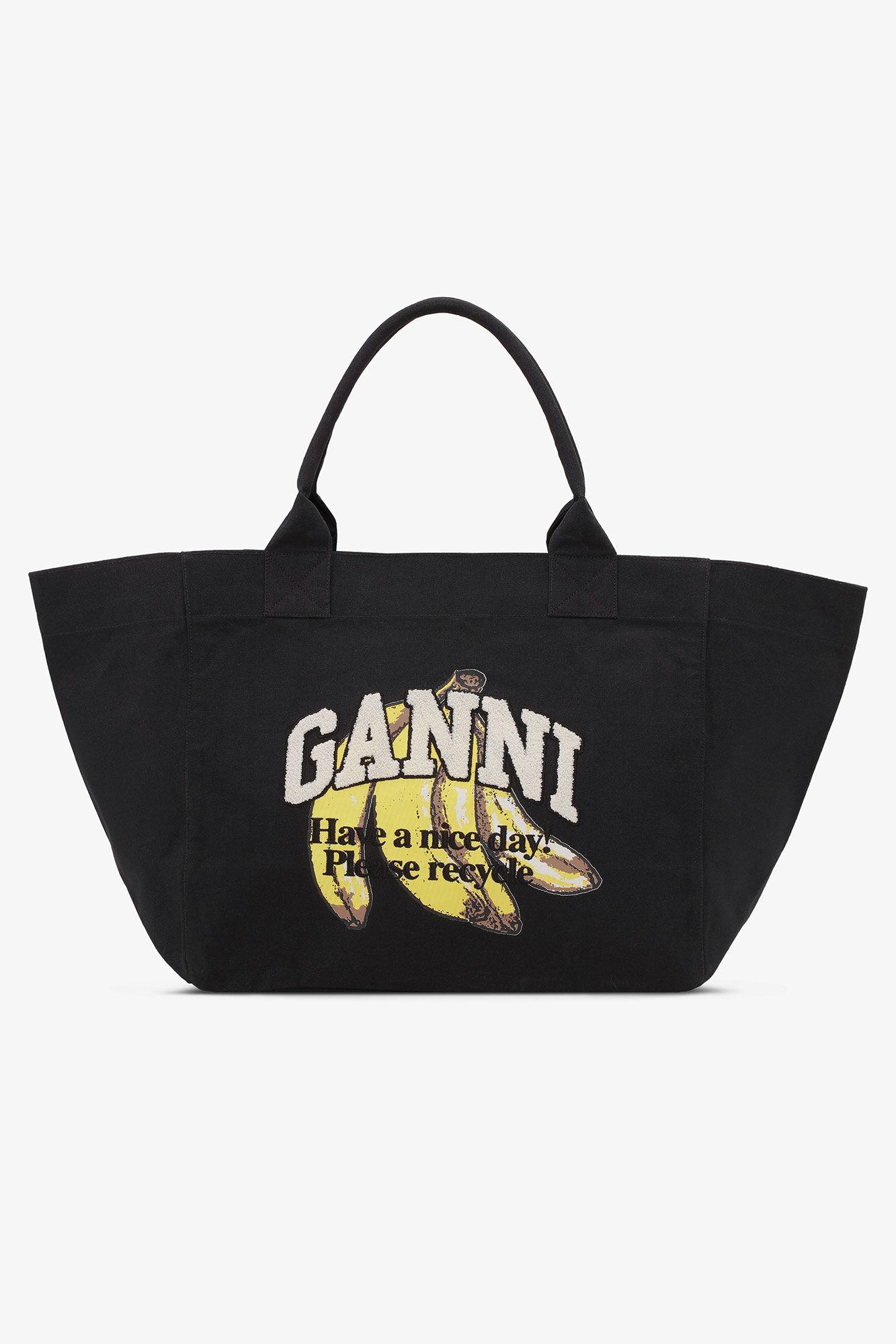 Black XXL Banana Print Tote Product Image