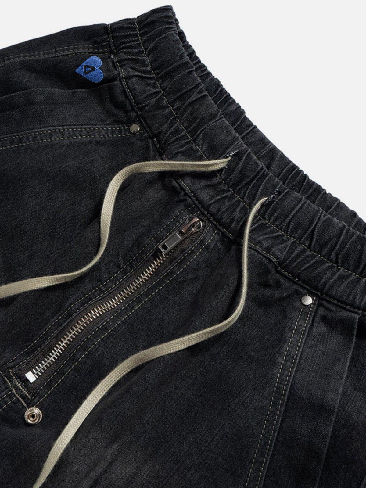 Aelfric Eden Drawstring Decorative Zipper Jorts Product Image