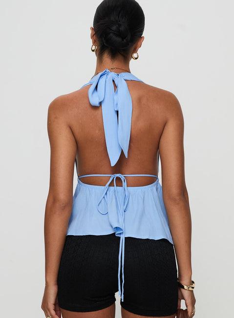 Saddler Halter Top Blue Product Image