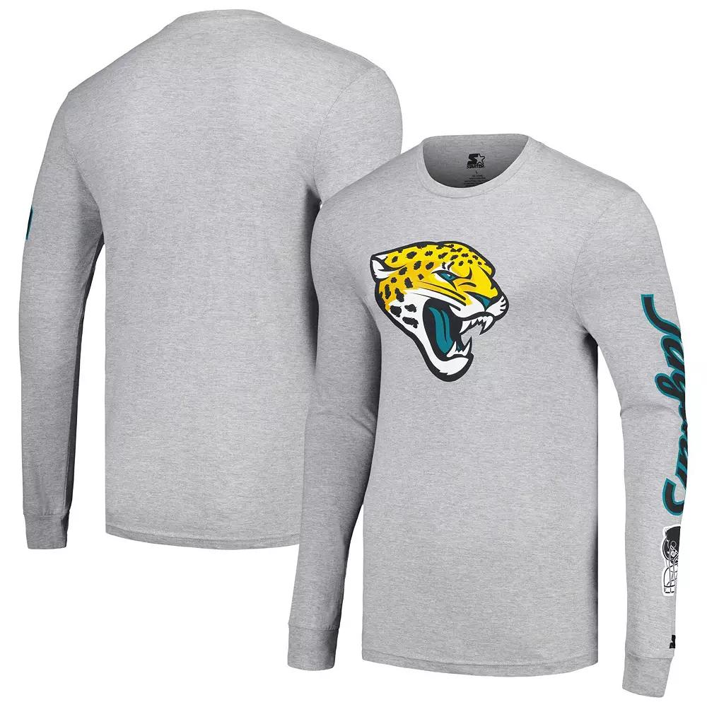 Men's Starter Heather Gray Jacksonville Jaguars Halftime Long Sleeve T-Shirt, Size: 2XL, Grey Product Image