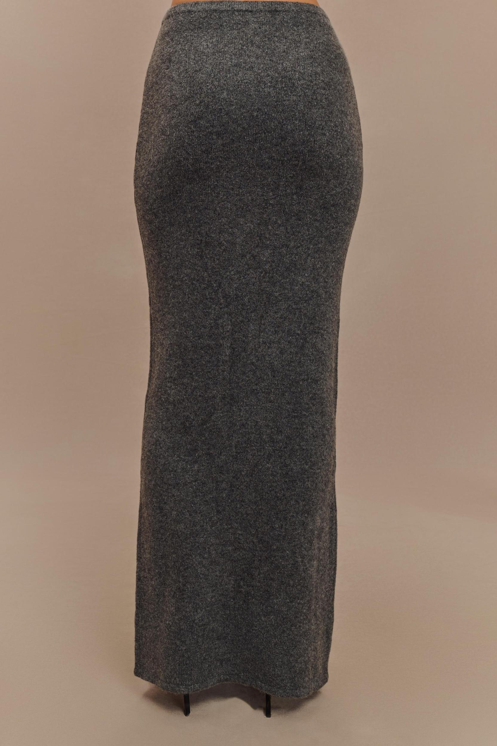 Elise Knit Maxi Skirt - Charcoal Marle Product Image