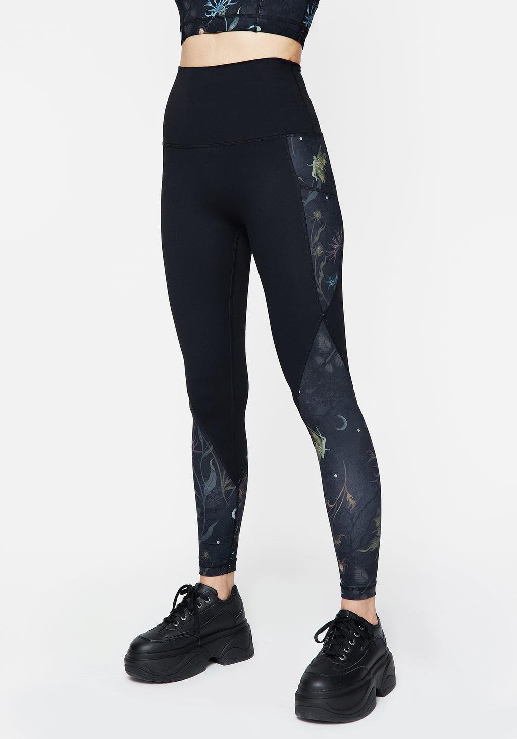 Rosanella Floral Fairy Print Athleisure Sports Leggings Product Image