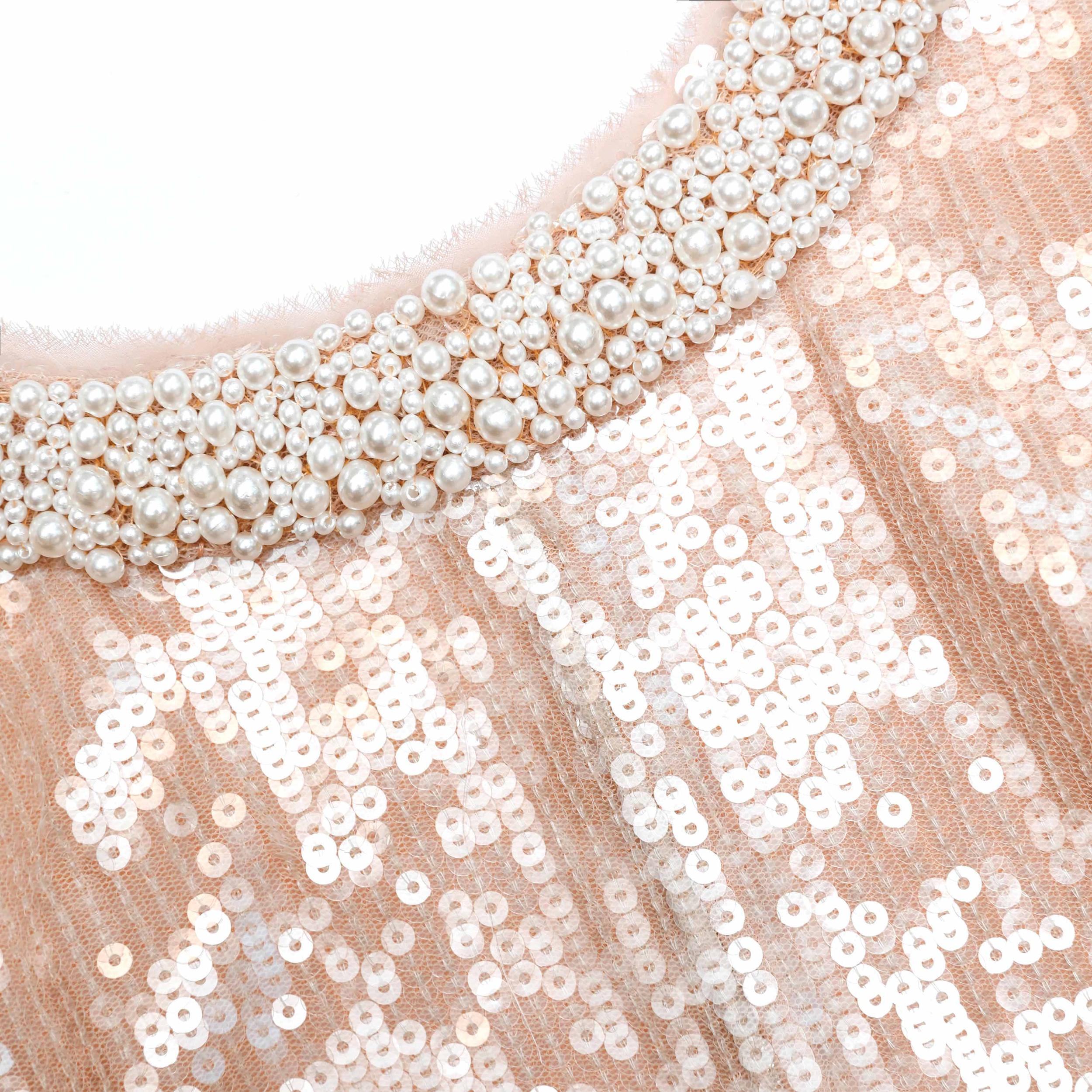 Sequin Pearl Trim Midi Dress Product Image