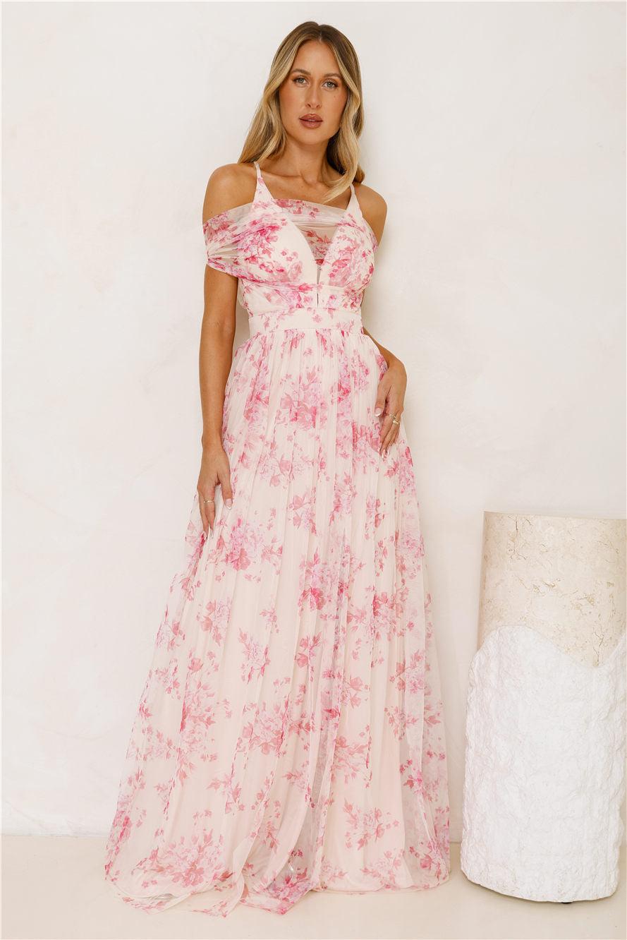 Enchanted Petals Maxi Dress Fuchsia Product Image