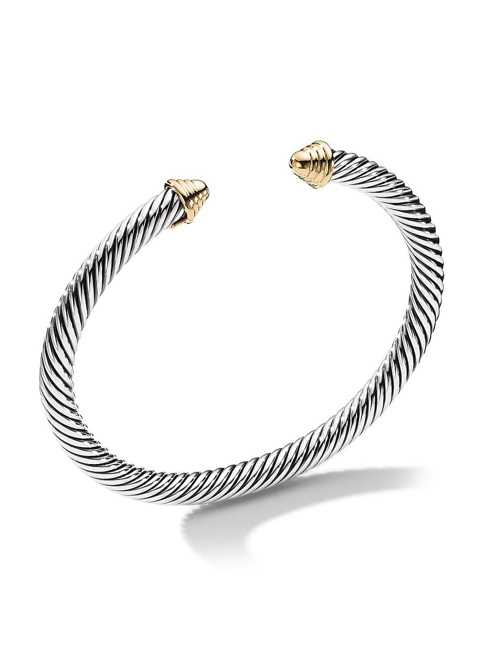 Cable Bracelet in Silver with 14K Gold, 5mm Product Image