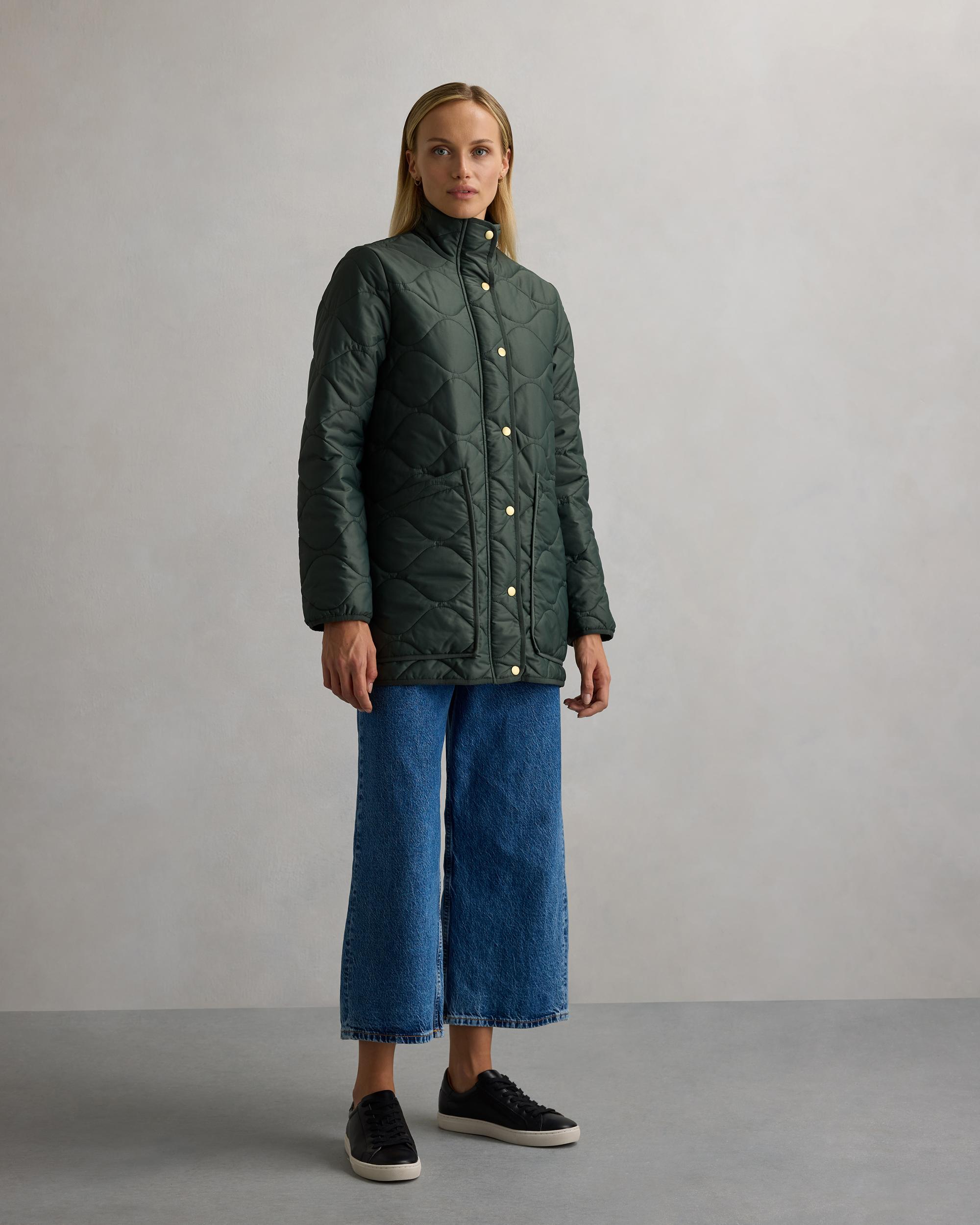 Quince | Women's Featherless Quilted Long Puffer Jacket Size XS, Nylon Product Image