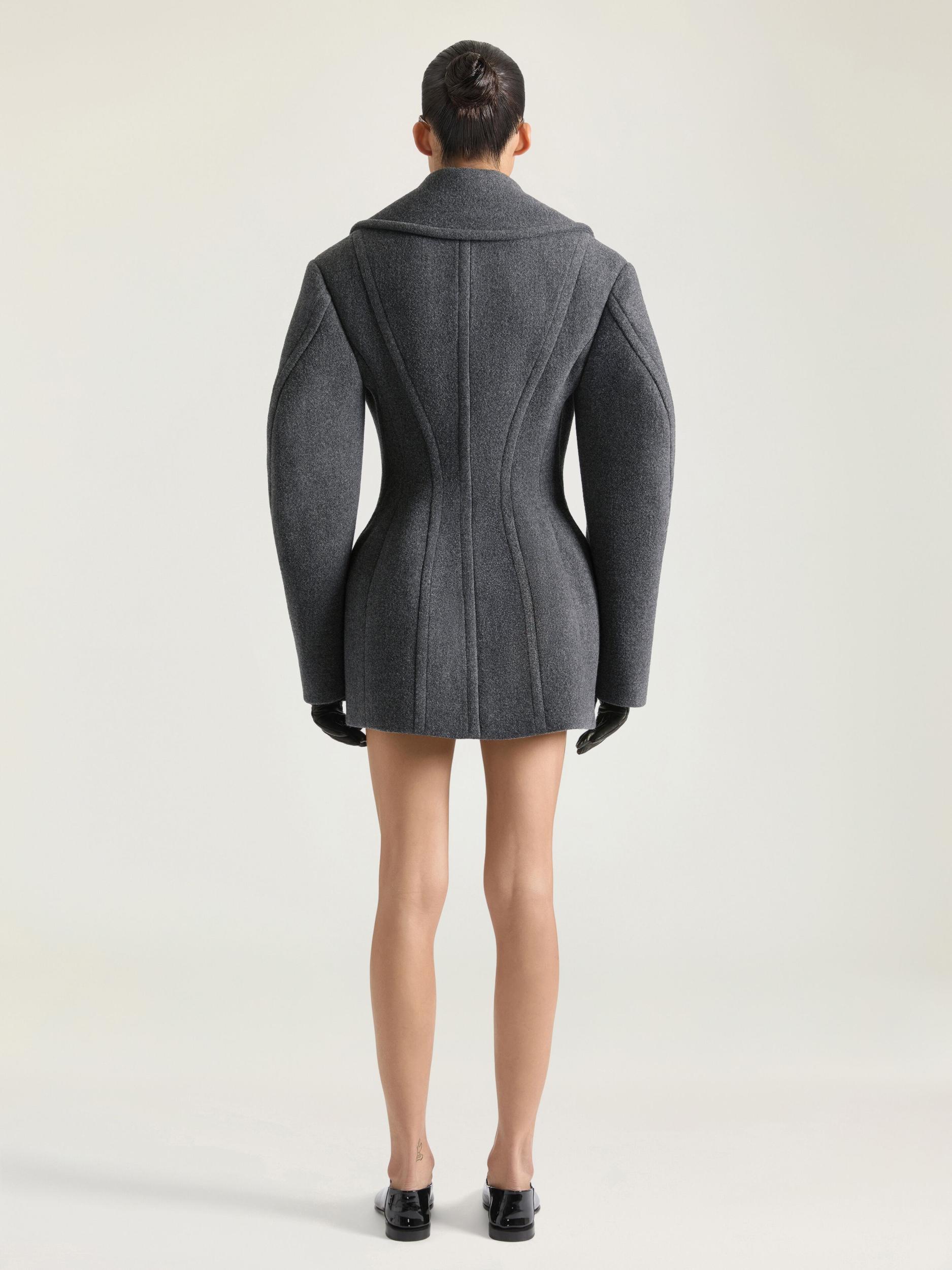Cocoon peacoat in wool Product Image