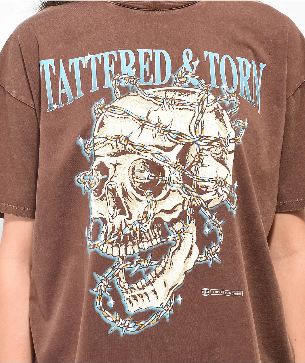 Empyre Julien Barbed Skull Brown T-Shirt Product Image