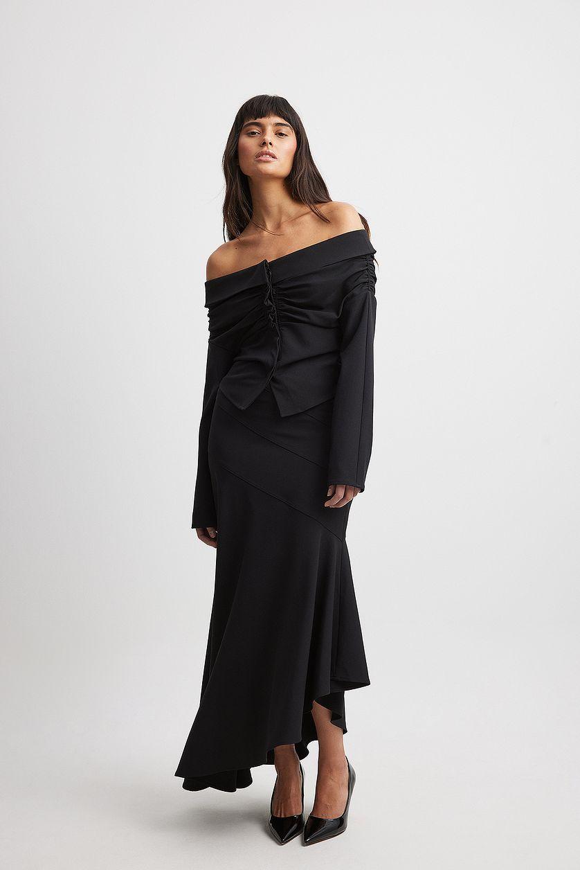 Woven Asymmetric Midi Skirt Product Image