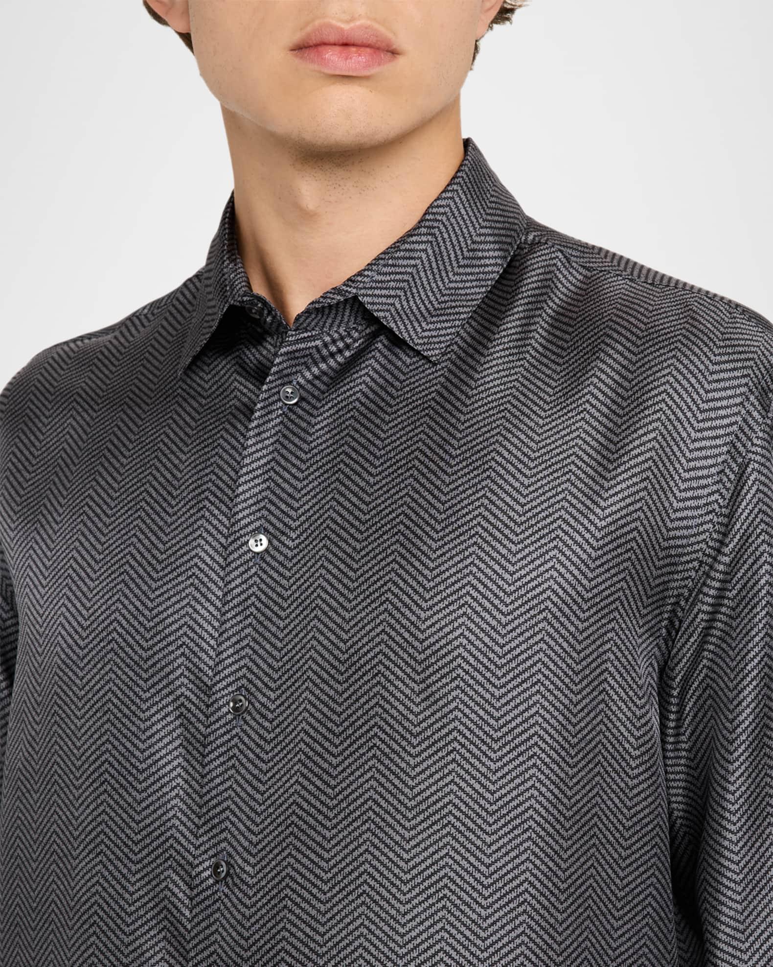 Men's Chevron Silk Dress Shirt Product Image