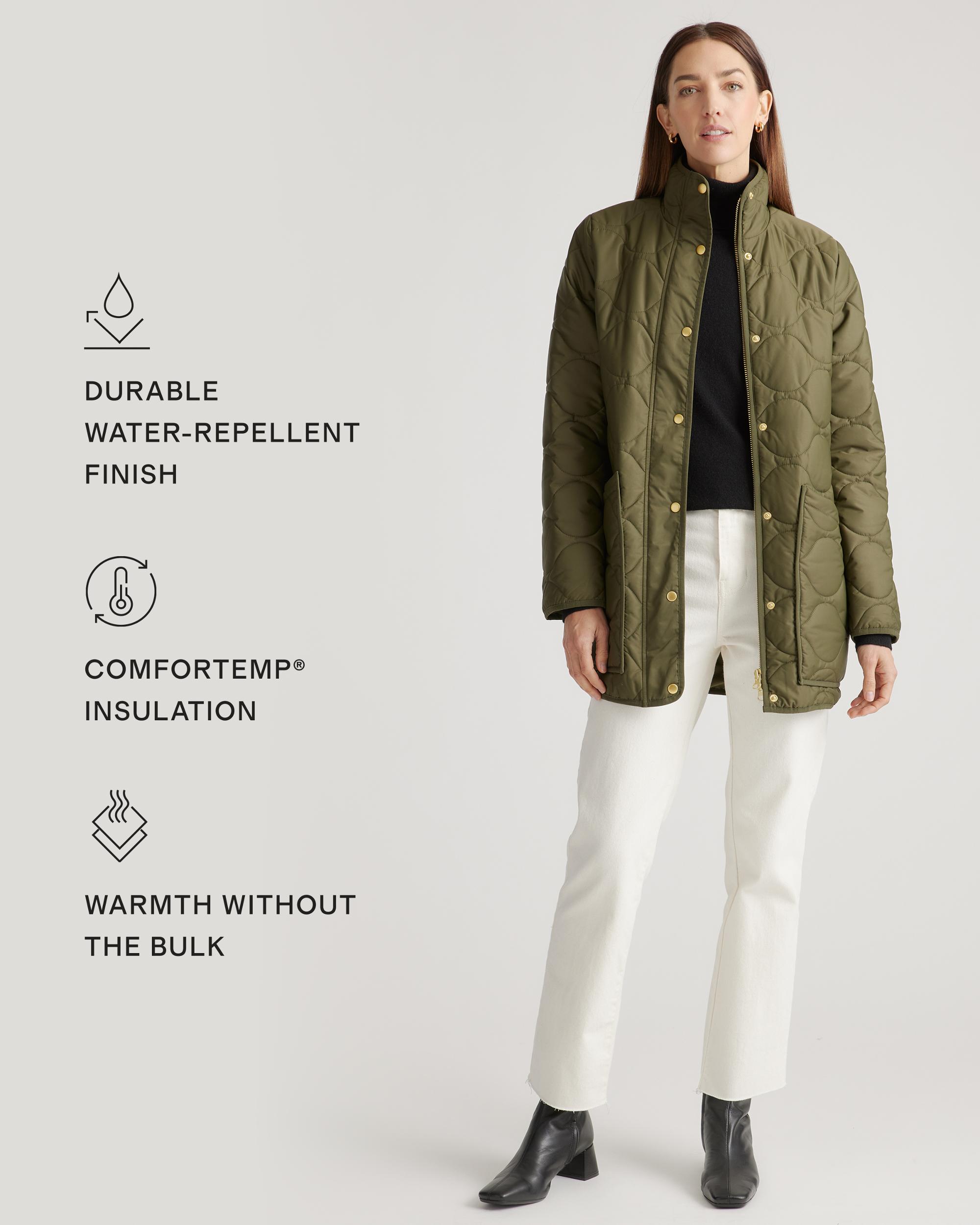 Quince | Women's Featherless Quilted Long Puffer Jacket Size XS, Nylon Product Image