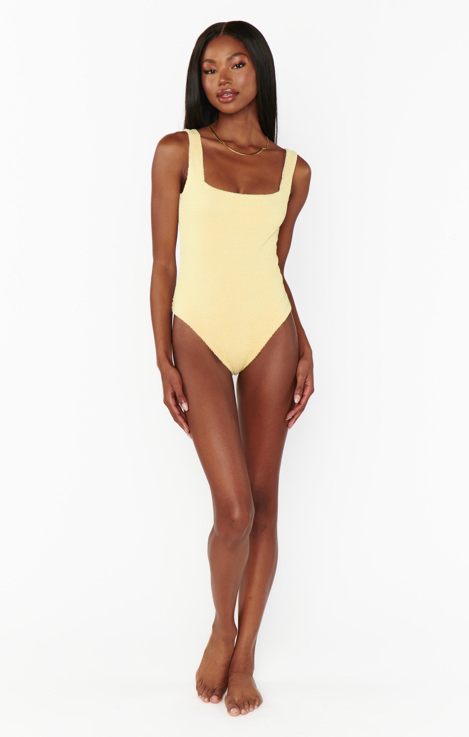 The Scrunch One Piece ~ Butter Yellow Scrunch Product Image